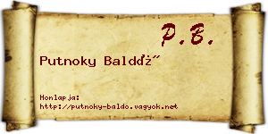 Putnoky Baldó névjegykártya